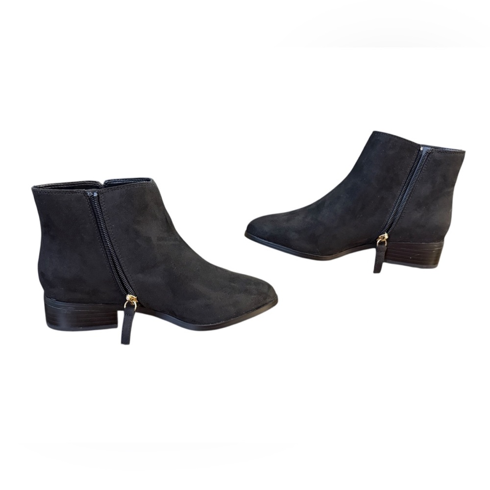 J.Crew Sueded Ankle Boots Women’s Size 6.5 Black - Picture 6 of 10